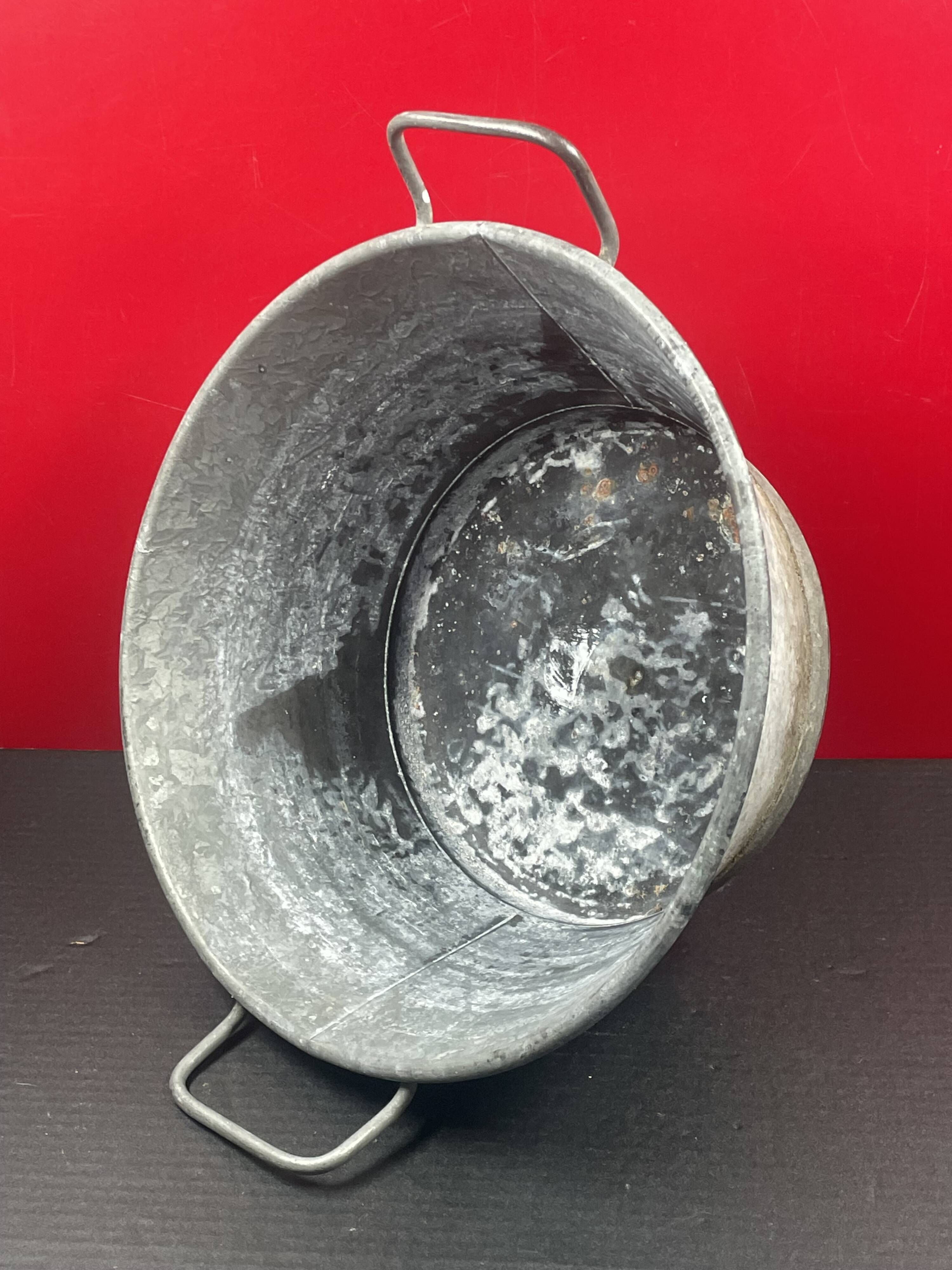 Old small zinc basin