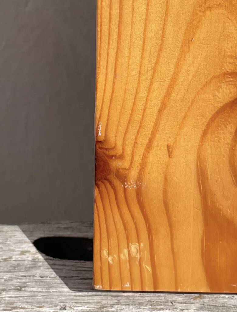 Wooden mirror, Maison Regain pine, 1980, 40x35