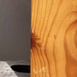 Wooden mirror, Maison Regain pine, 1980, 40x35