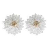 Set of 2 Amsterdam Palmetta, Italian Murano Glass Ceiling Light or Flush Mo
