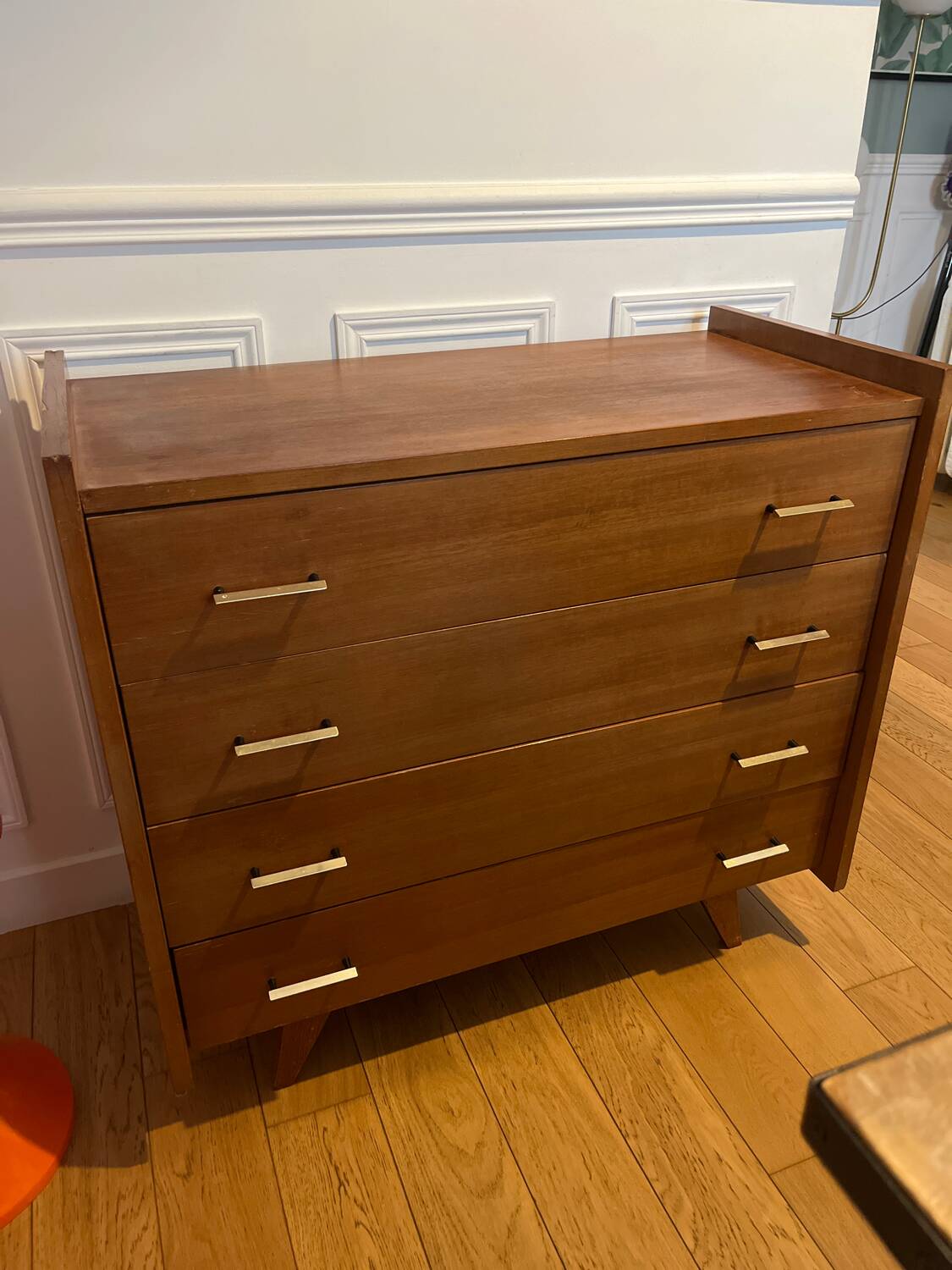 Vintage chest of drawers with splayed legs
