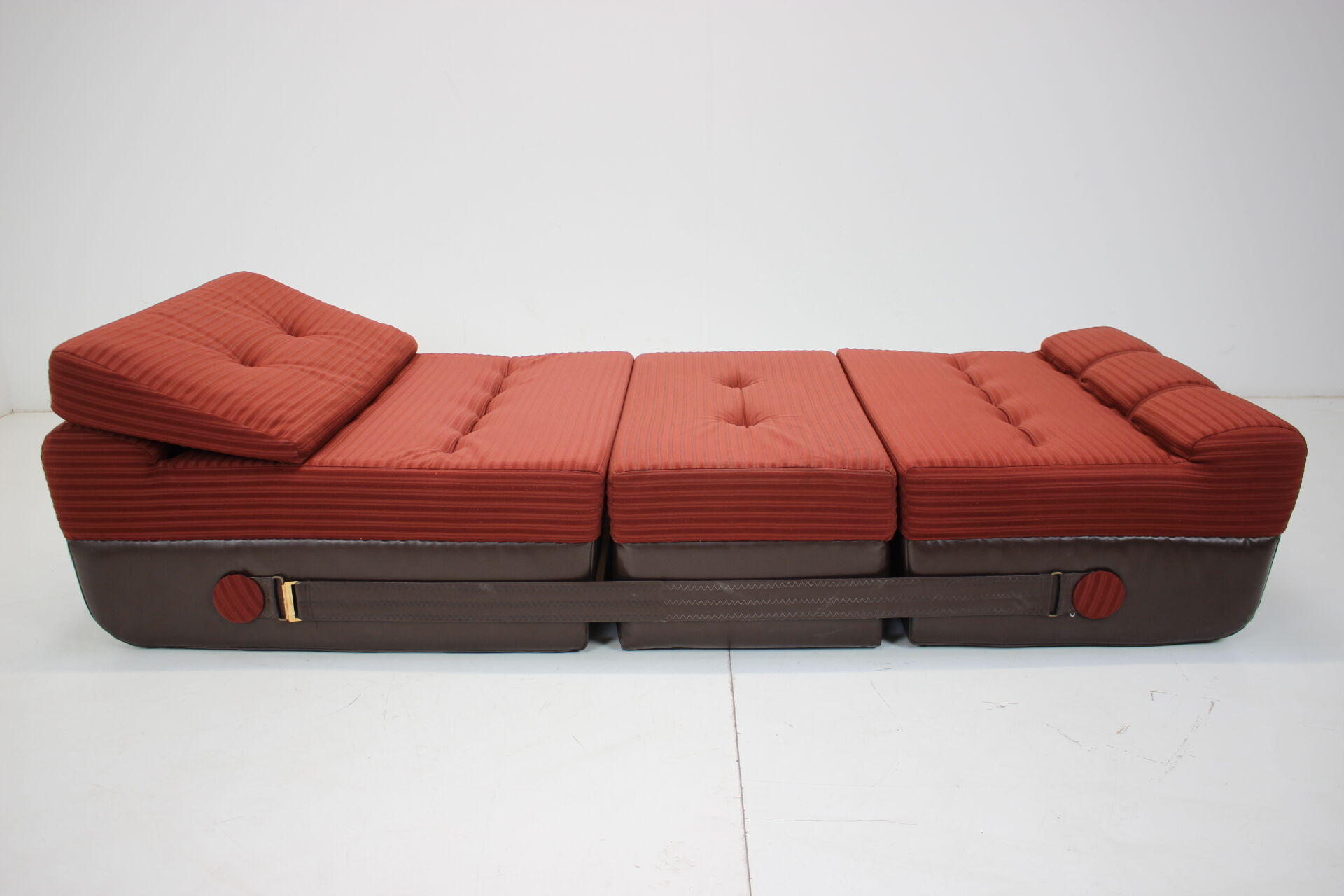 Mid-century Folding Armchair and Footstool or Daybed,1970's.