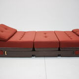 Mid-century Folding Armchair and Footstool or Daybed,1970's.