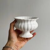 Small white ceramic flowerpot or bowl on foot