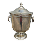 Silver Metal Lidded Ice Bucket