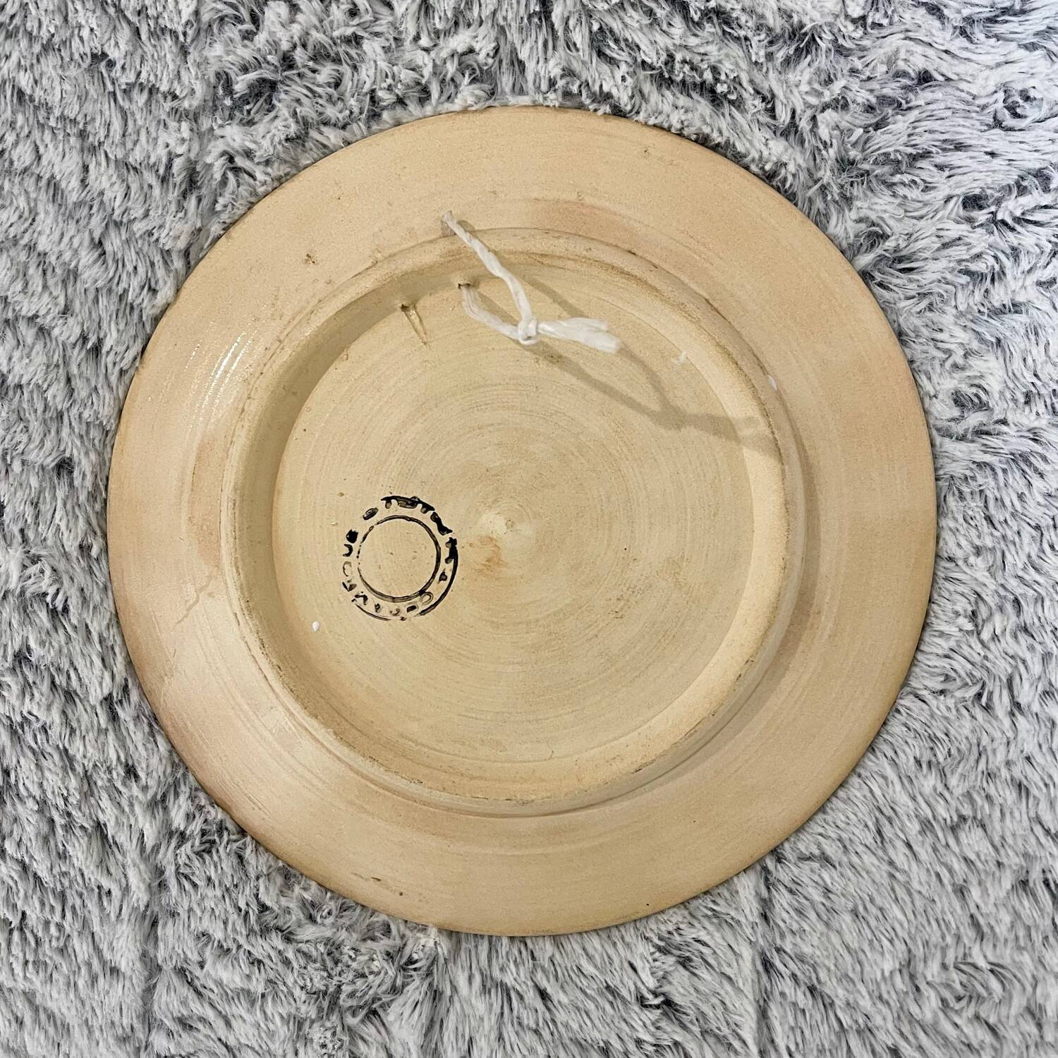 Assiette en terre cuite peinte à la main