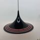 Vintage plastic meblo guzzini black trumpet hanging lamp , 1980’s