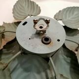 Green and gold Masca flower wall or ceiling light - Circa 1970