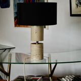 Lampe de salon en travertin par philippe barbier 1970