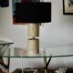 Travertine living room lamp by Philippe Barbier 1970