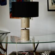 Lampe de salon en travertin par philippe barbier 1970
