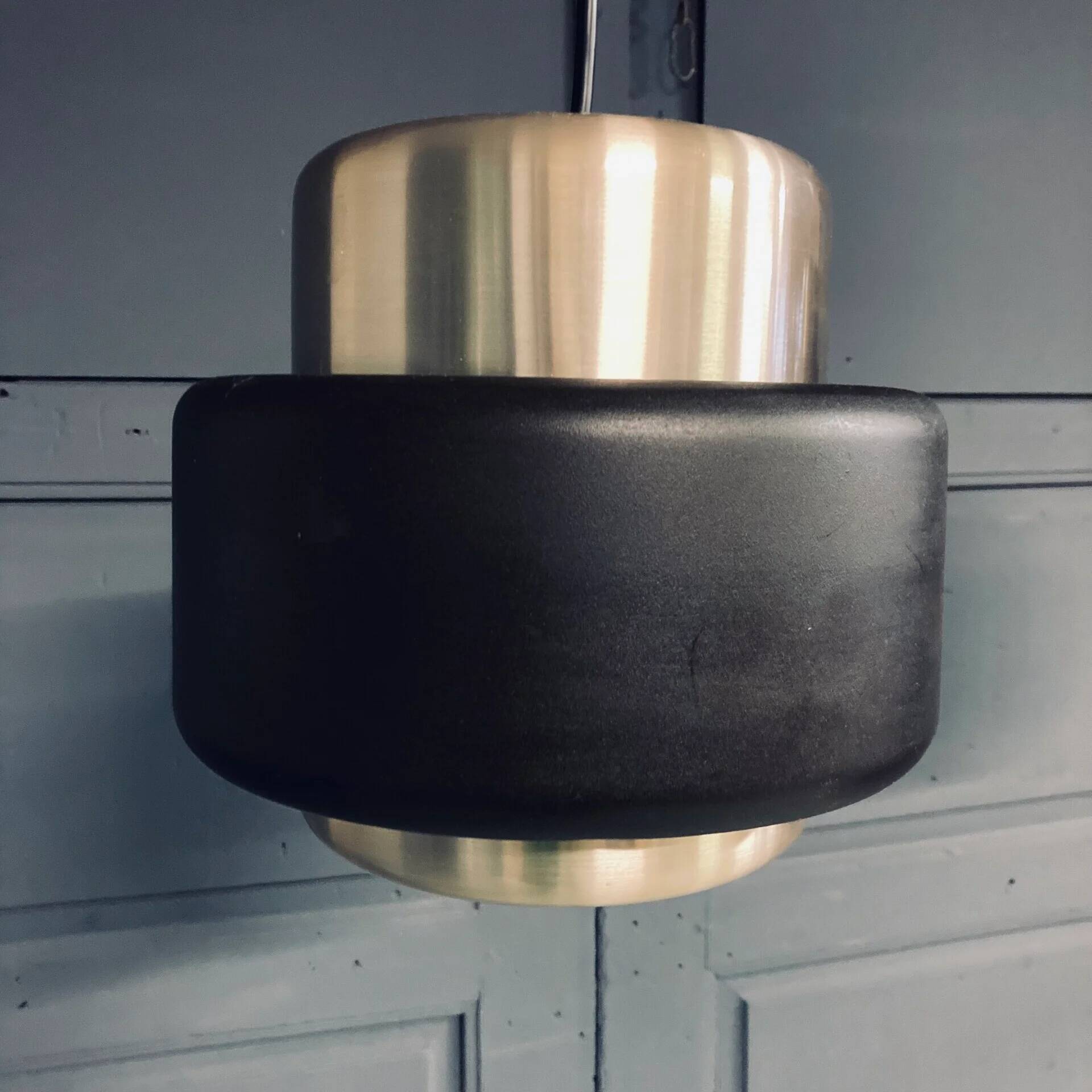 Vintage set Philips aluminium pendant lamps, 1970s/1980s, model LCG 201