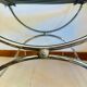 Curule Stool Maison Jansen in Chrome Steel and Black Leather