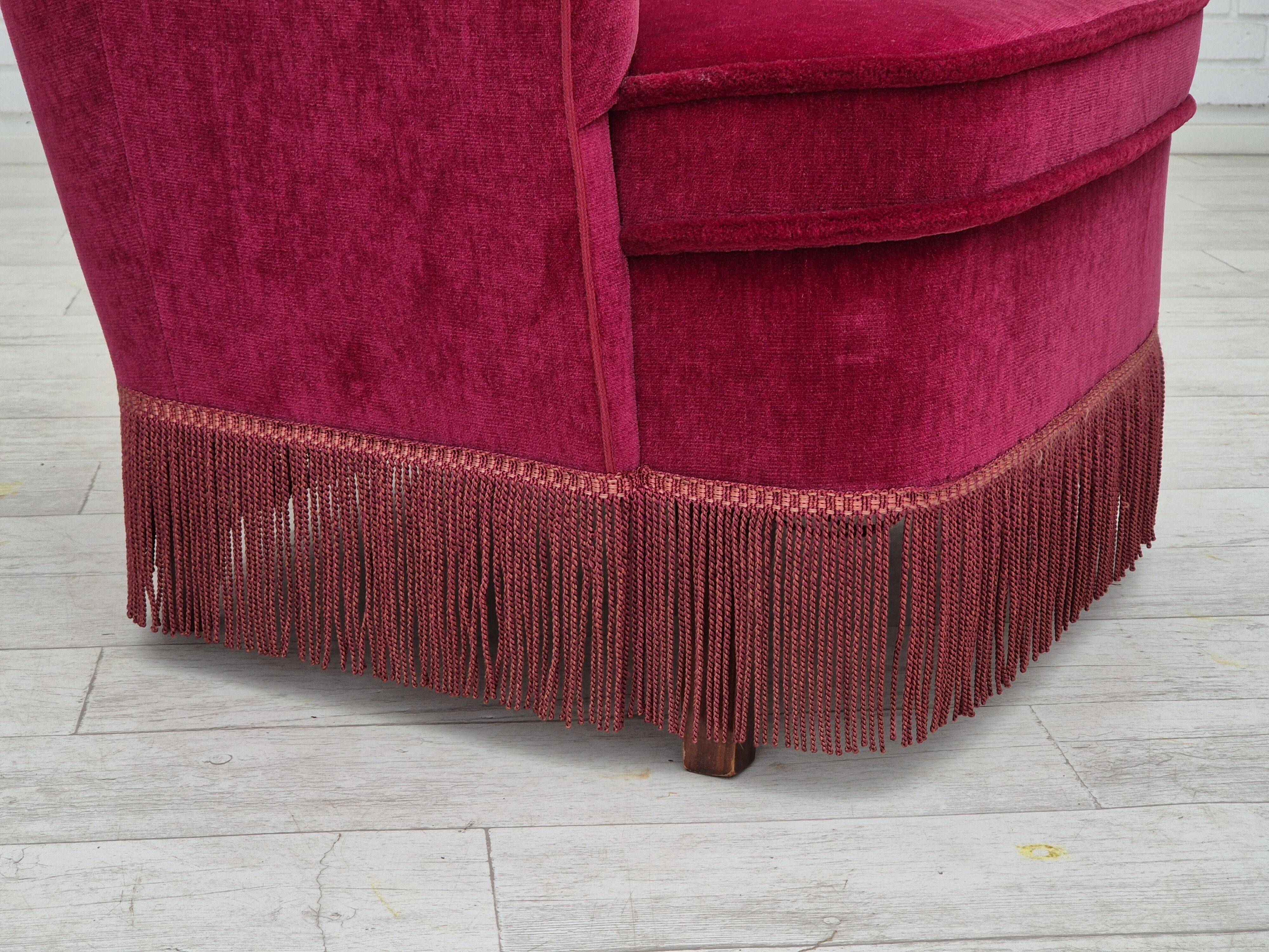 1970s, Danish easy chair, original very good condition, furniture velour.