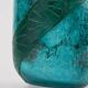 Legras Art Deco Vase - Turquoise marbled glass with palm decoration