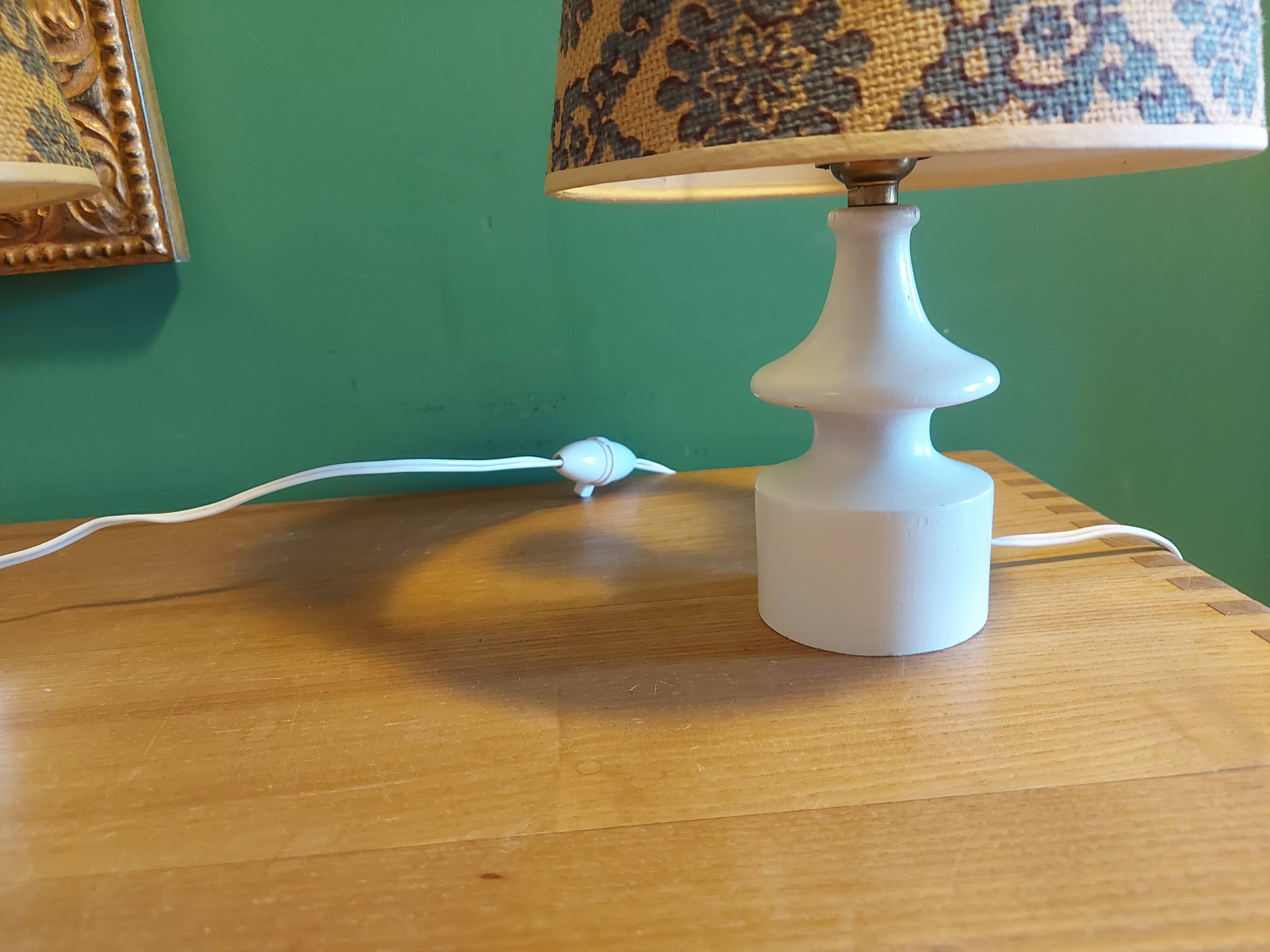 2 vintage 60's wooden bedside lamps