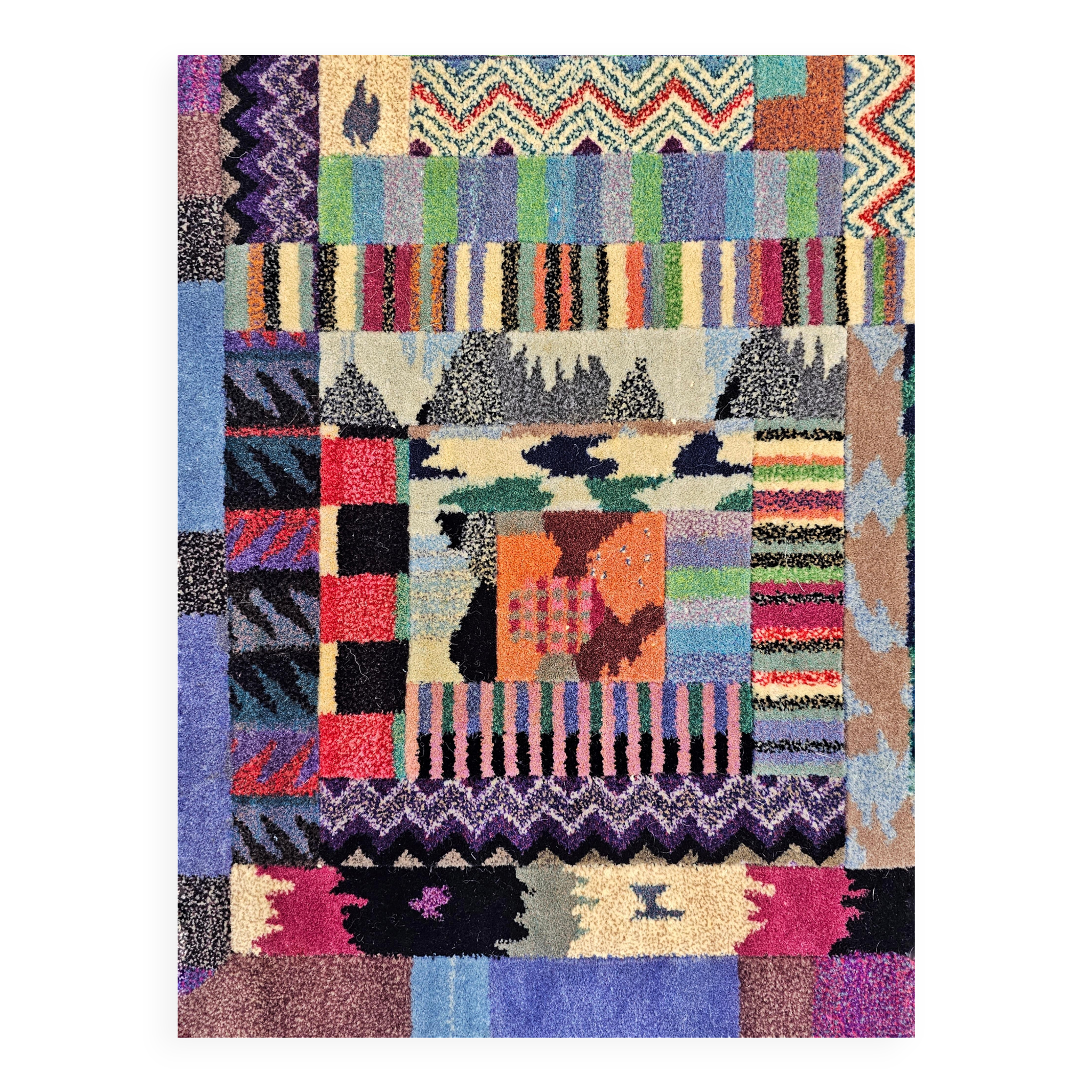 Vintage hand-knotted rug model Orion by Ottavio Missoni for Missoni