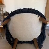 Fauteuil crapaud en velours bleu
