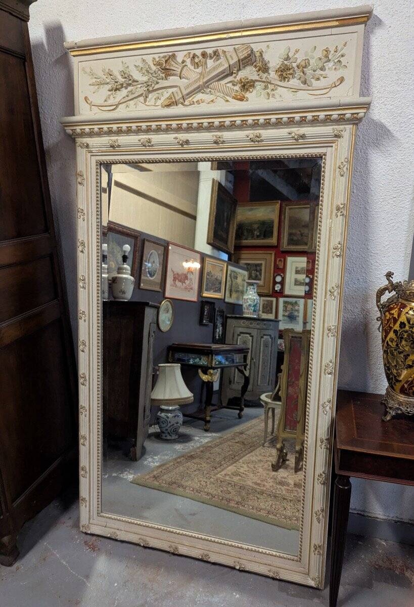 Large Napoleon III Trumeau with Sculpted Floral Decoration