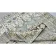 Hand-Knotted Wool Area Rug for Living Room, Decorative Oushak Blue and Ivory Floral Design Carpet