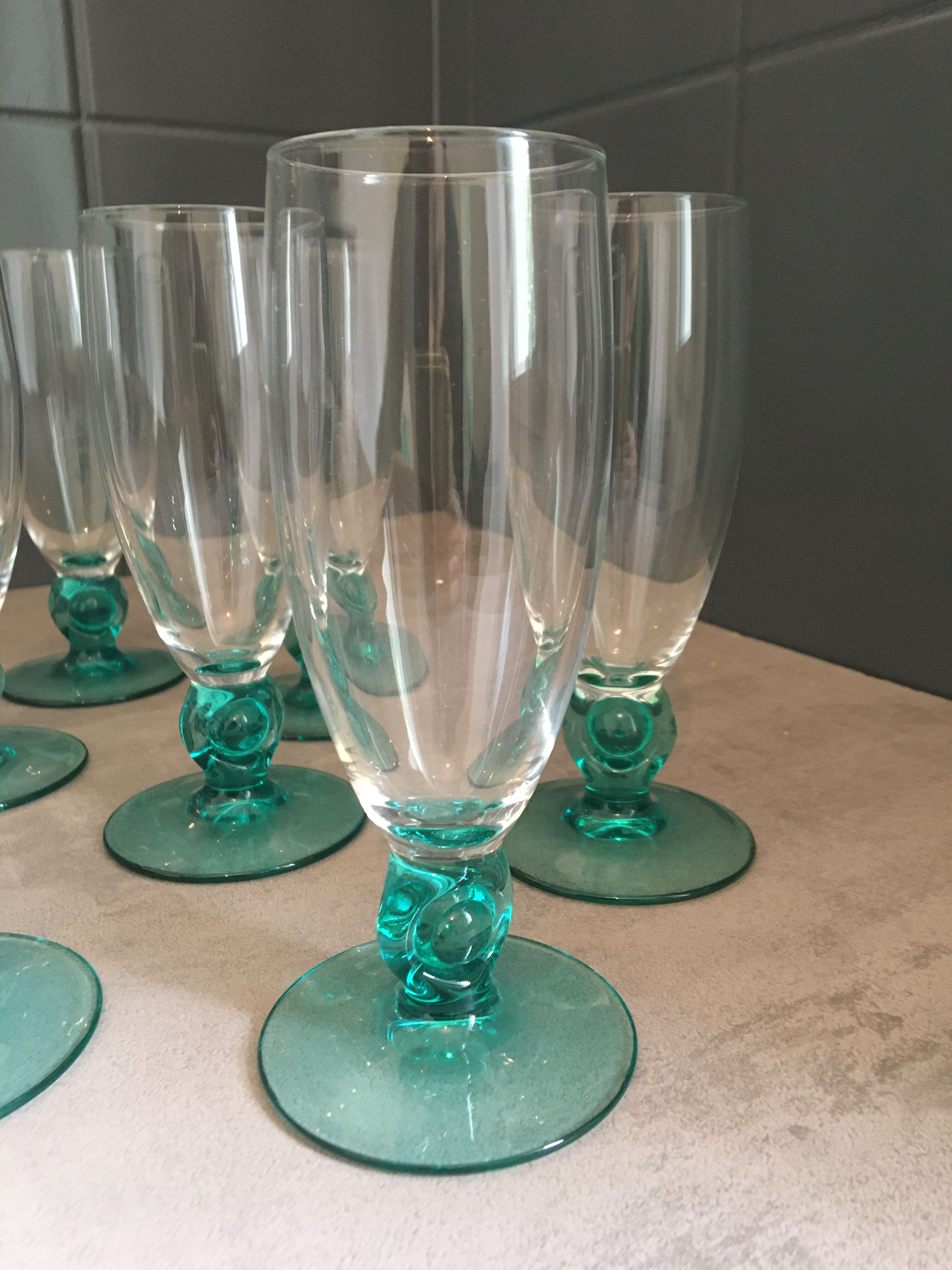 7 verres Luminarc bleu turquoise