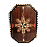 Old oriental plateau in marquetry.