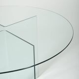 Round glass dining table, 1980s