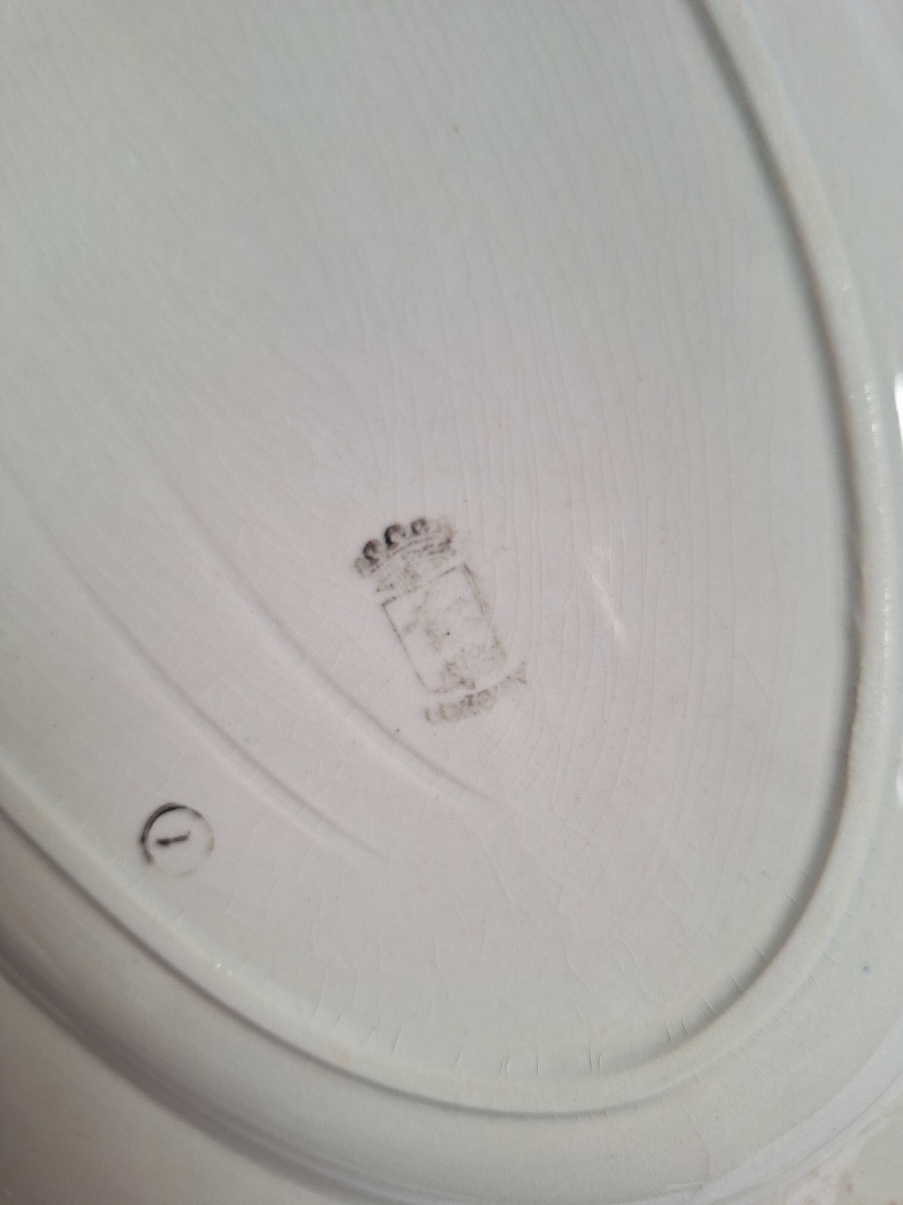 Longwy art deco oval dish