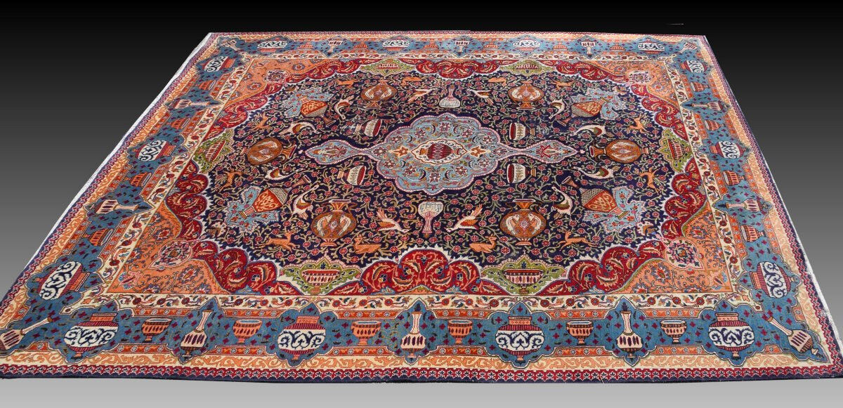 Large Persian Oriental carpet Kāshmar Iran: 380 X 290 cm - Galerie Sardje