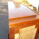 Mahogany and straw bar, made in Mexico around 1950