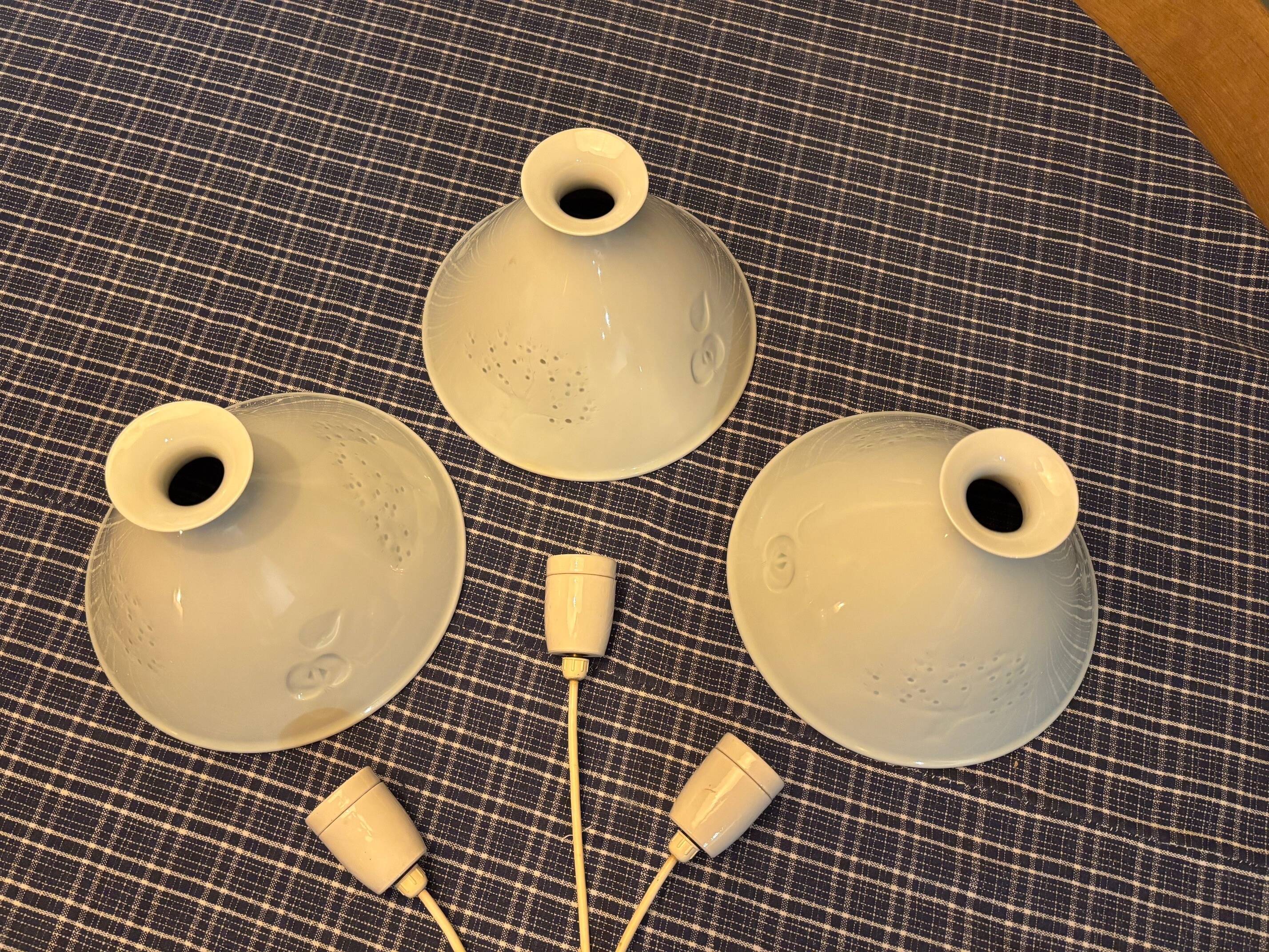 3 Danish pendant lights from the 80s