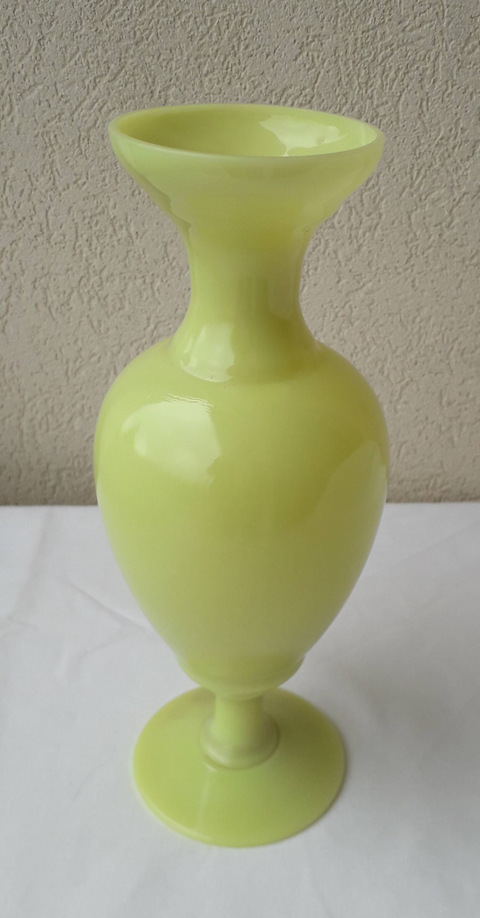 Yellow opaline vase