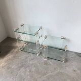 Glass and Plexiglas consoles from the 80s