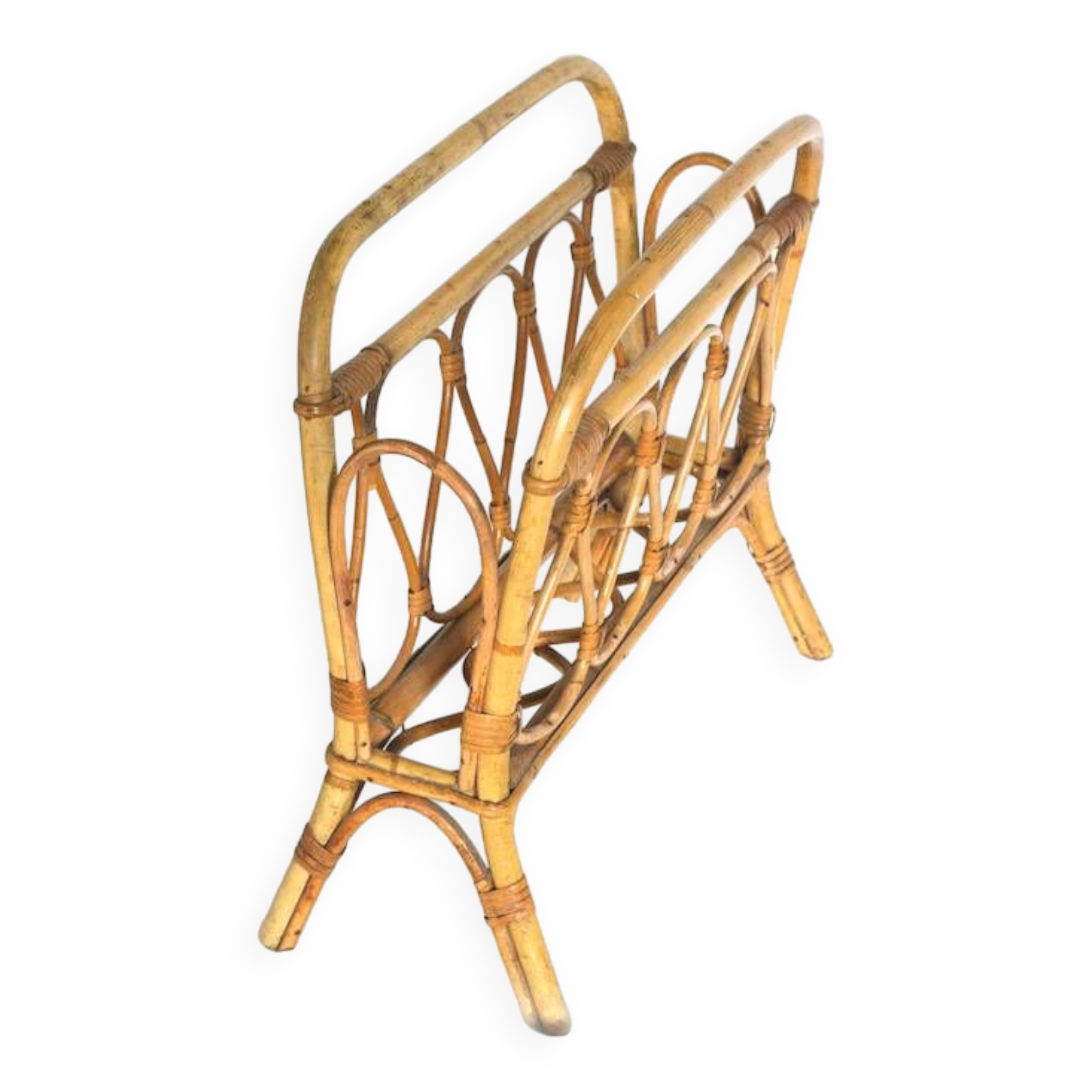Rattan magazine rack