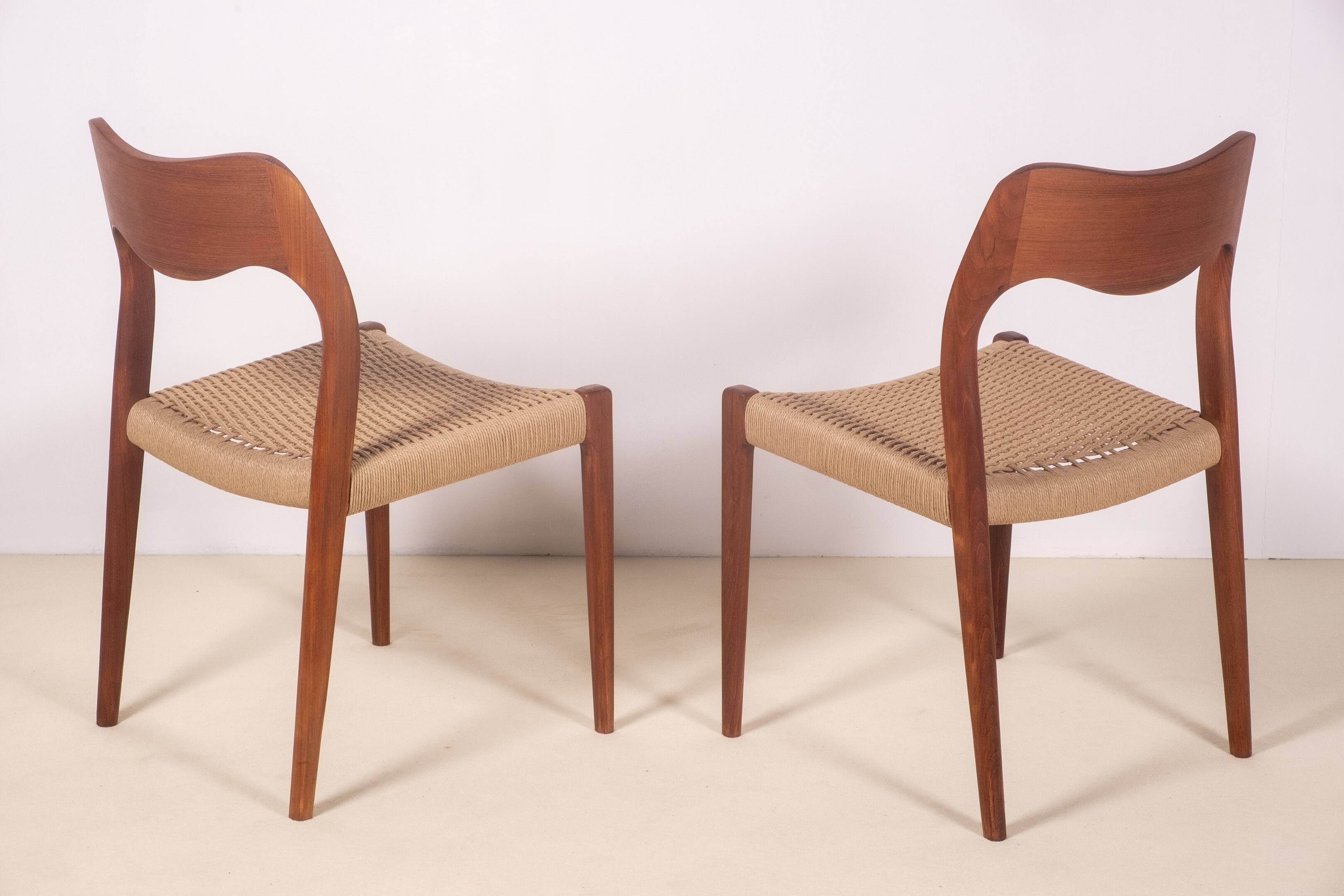 6x Niels Møller Model 71 teak, 1960s, Denmark