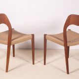 6x Niels Møller Model 71 teak, 1960s, Denmark