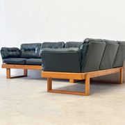 1970's dark green German corner bench