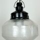Industrial bakelite pendant light with frosted glass, 1970s