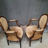 Pair of Louis XVI medallion armchairs