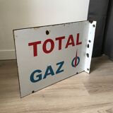 Double-sided enamelled plate sign flag Total Gas