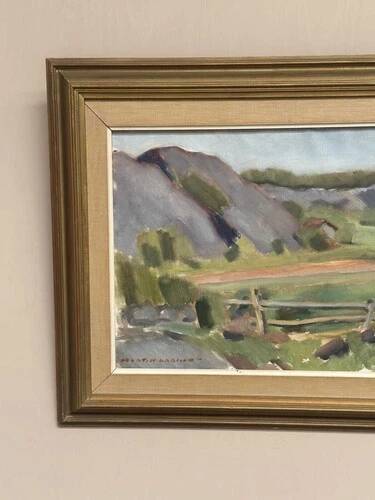 Oil on Canvas “Serene Landscape” by Martin Larson, Vintage & Framed