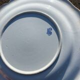 Ancien plat en faience de Gien décor bleu