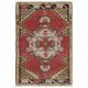 Hand-knotted Small Rug. Vintage Door Mat. Turkish Wool Seat Cover. Entryway Mat. Kitchen Rug