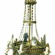 Louis XVI style chandelier in bronze and crystal pendants XIX Century