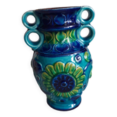 Vase vintage en céramique Germany au décor floral