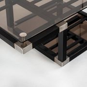 Coffee table attributed to Romeo Rega. Iron and smoked glass – France, 1980s.
