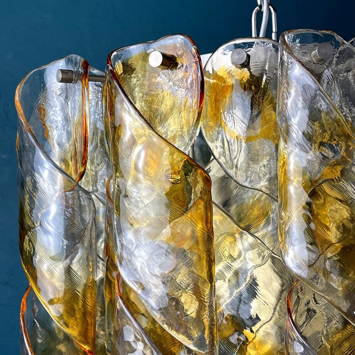 Vintage Murano Torciglioni chandelier by AV Mazzega, Italy, 1970s
