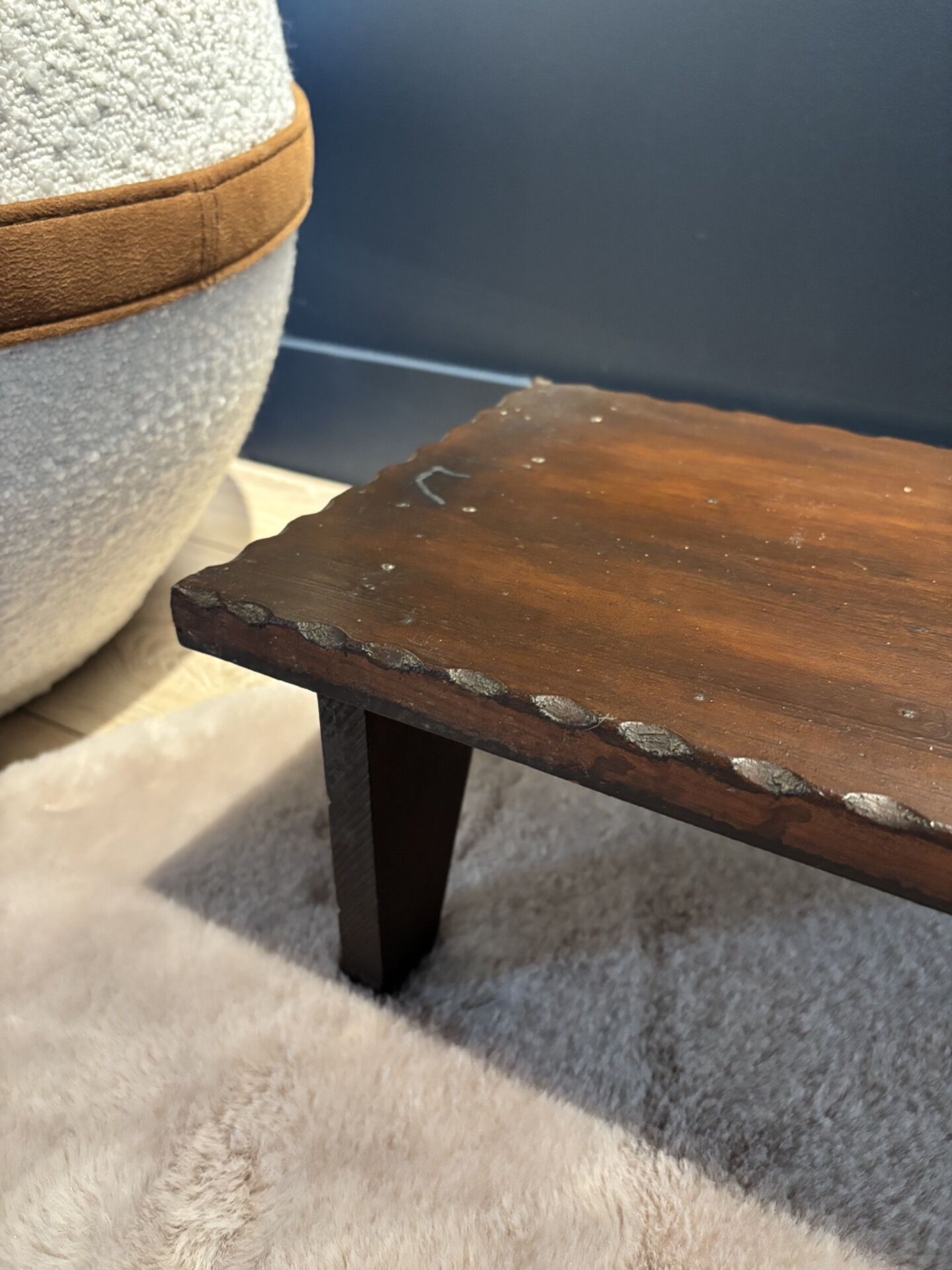 Small antique bench in wenge wood