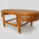 Vintage rattan and wicker coffee table, rattan end table, rattan coffee table.