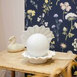 Old shell lamp in ceramic and opaline